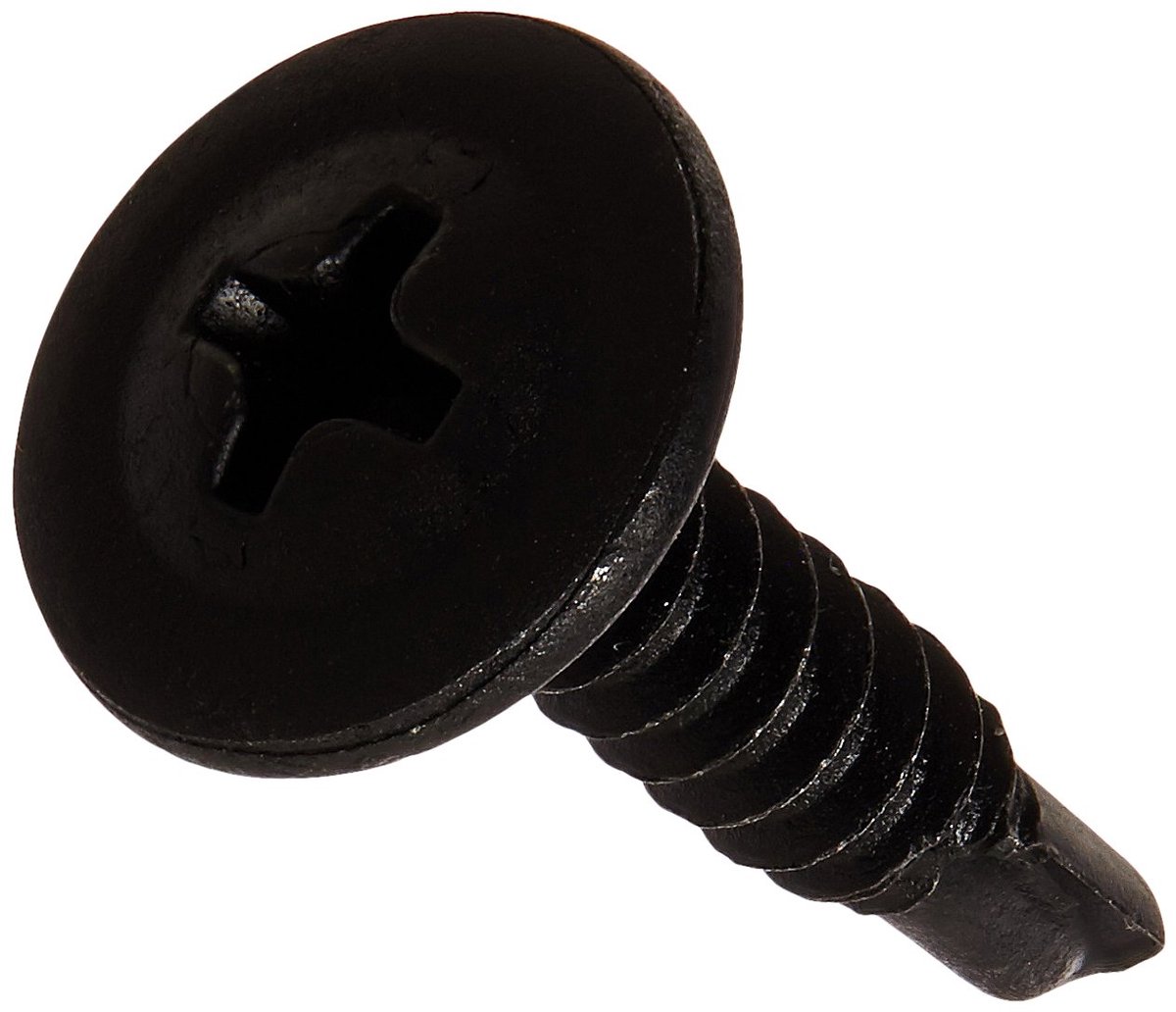 Zelfborende schroef, zwarte fosfaatafwerking, gemodificeerde truss kop, Phillips Drive, 2 boorpunten, 8-18 schroefdraadmaat, 3/4 inch lengte (pak van 100)