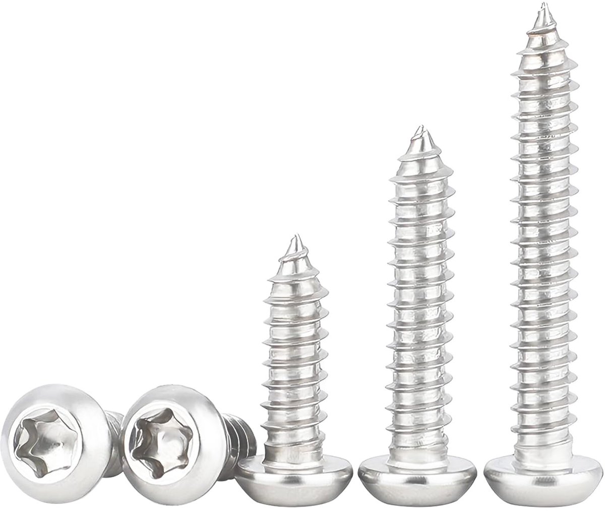 50 stuks zelftappende schroeven, M4 x 20 mm, ronde kopschroeven, Torx van roestvrij staal, voor huisonderhoud, decoratie