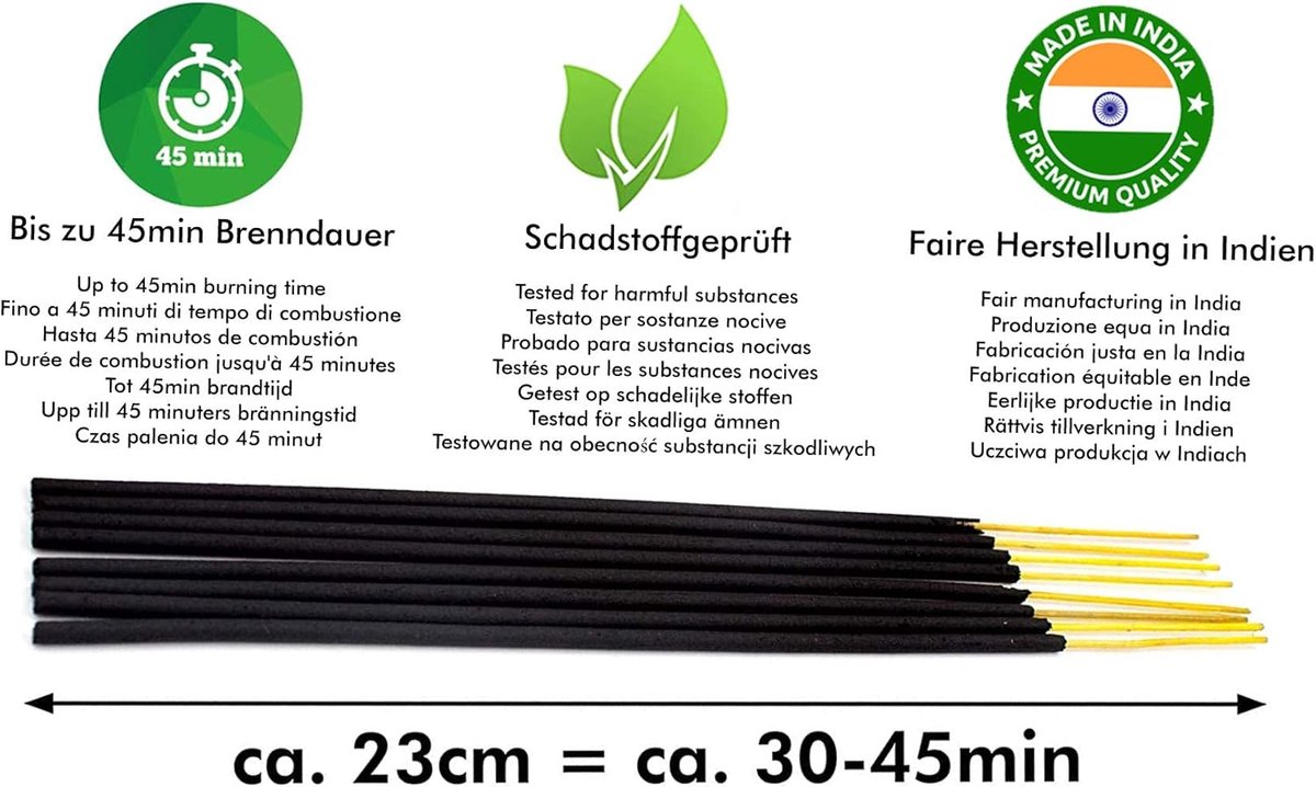 Wierookstokjes aardbeien: natuurlijk traditioneel uit India in eerlijke productie. Grote verpakking met 10 dozen = 80 stuks elk 45 min. zoete fruitgeur