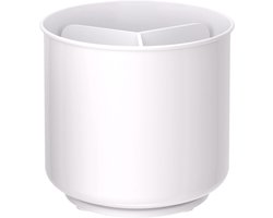 grote en stevige roterende Utensil Houder Caddy met No-Tip Weighted Base, Verwijderbare Divider, en Gripped Insert | Roestvrij en vaatwasmachinebestendig door Cooler Kitchen onbezorgd 7 Inches Kleur: wit