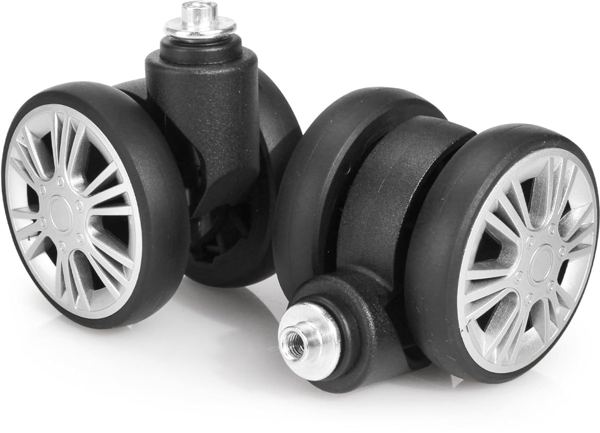 2 stuks kofferwielen, reservewielen, universele reservewielen, slijtvaste rubberen reservewielen voor de meeste koffers, zilver-vn5, 55 cm, koffer reservewielen