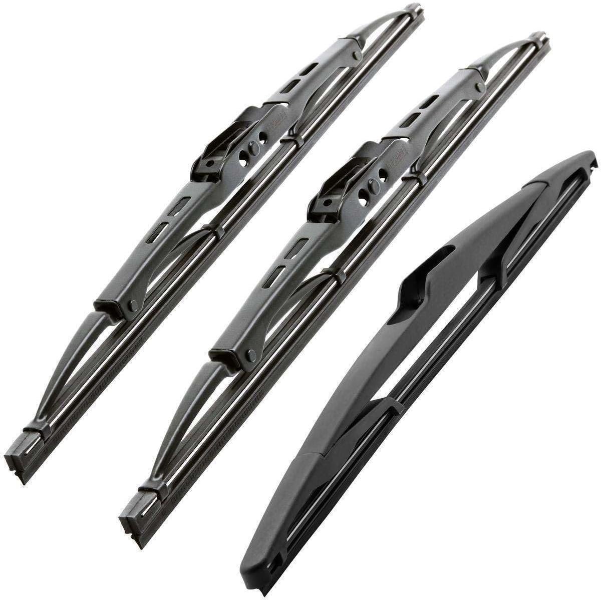 Ruitenwissers voor en achter, compatibel met Mazda 2, bouwjaar 2007 - 2014 (set van 3: 600 mm / 350 mm / 350 mm)