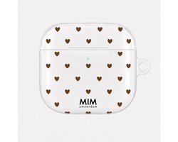 MIM Amsterdam - Valentine Chocolate - Geschikt voor AirPods 4 - AirPod hoesje - Sterren print - Transparant hoesje met print - Shockproof- Cover voor AirPods - Trendy AirPod case