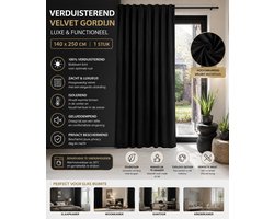 Home Studio Verduisterend Gordijn Velvet – 140 x 250 cm – 1 stuk –Zwart
