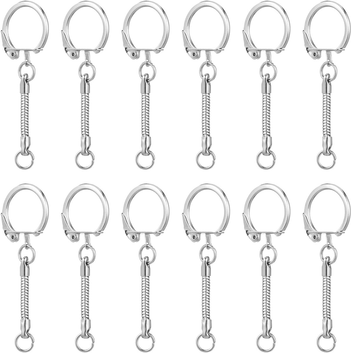 minkissy 30 stuks sleutelhangers slangen kettingen sleutelringen DIY handwerk tassen accessoires met veilige sluitingen voor hangende accessoires