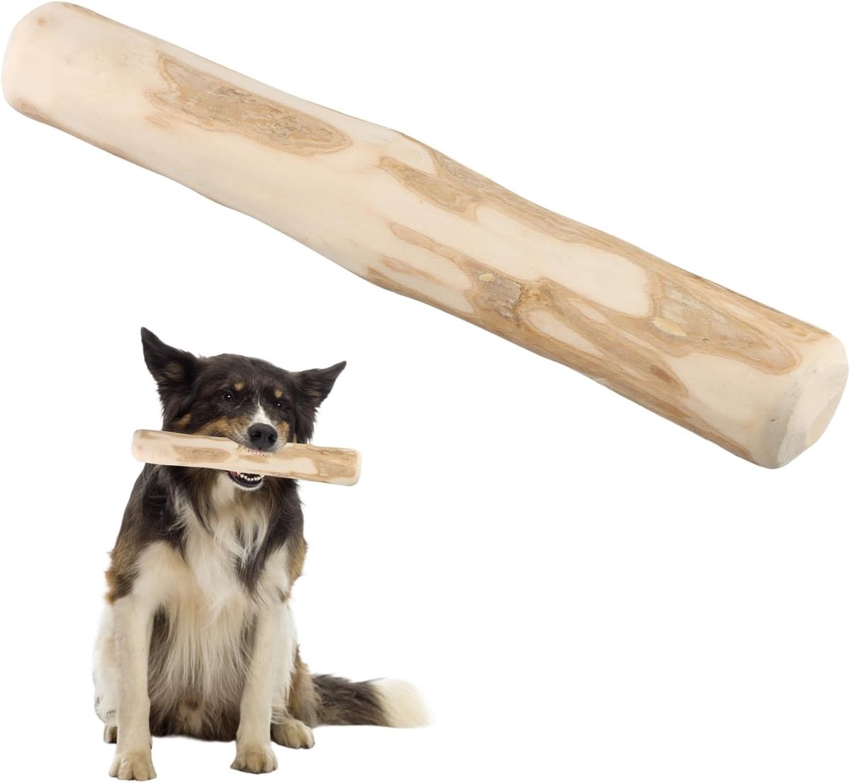 Koffiehout voor honden, maat S, 18,5 x 3-3,5 cm, M 21 x 3,5 - 3,7 cm, houten botten voor honden, natuurlijk kauwspel, veilig en gezond, tandverzorging (M)