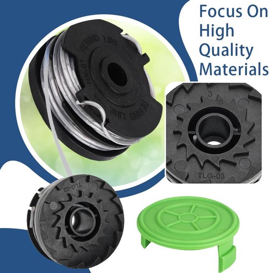 8Pack Dubbeldraadspoel 29187 geschikt voor Greenworks 40V grastrimmer, Vervangende draadspoel 8,3 M lengte Ø 1,65 mm — afbeelding 4