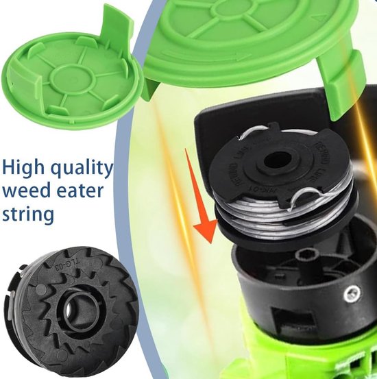 8Pack Dubbeldraadspoel 29187 geschikt voor Greenworks 40V grastrimmer, Vervangende draadspoel 8,3 M lengte Ø 1,65 mm — afbeelding 3