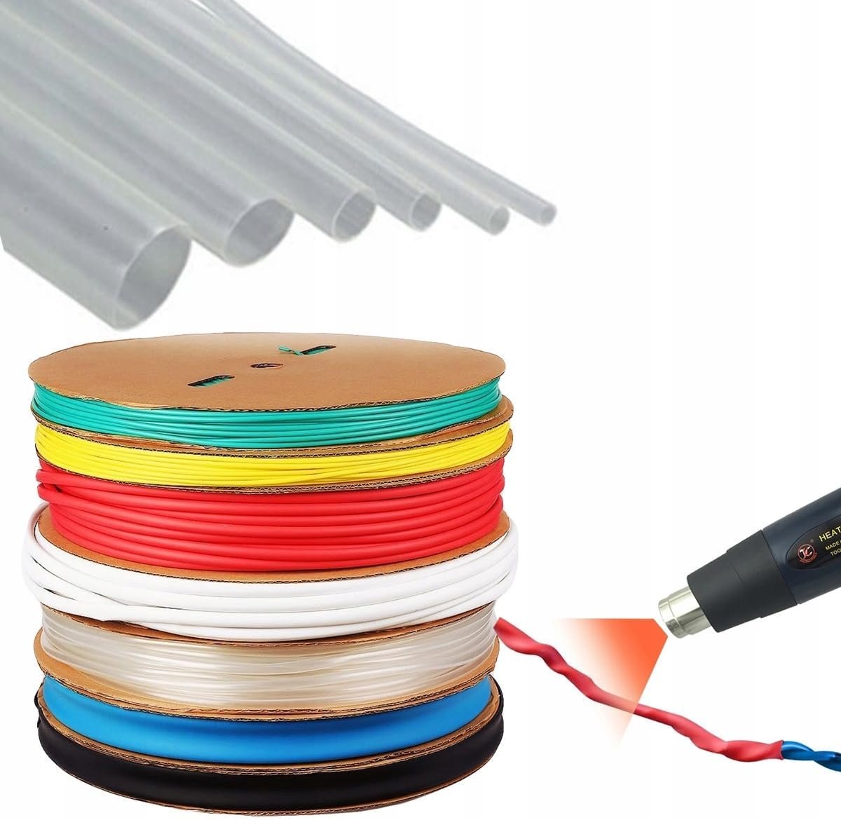 Cienkościenny, transparante krimpkous, 35 mm, 1 m, zelfdovend, 2:1 krimpverhouding, uv-bestendig, elektronica, auto, doe-het-zelf, isolatie, bescherming