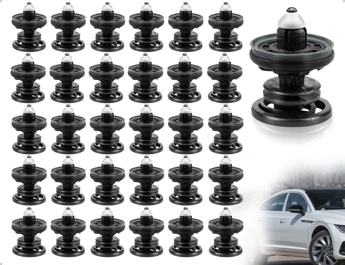 30 stuks bevestigingen voor deurbekleding, bevestigingen van kunststof voor deurbekleding, universele bevestigingsclips, compatibel met VW Golf auto, compatibel met Passat Auto