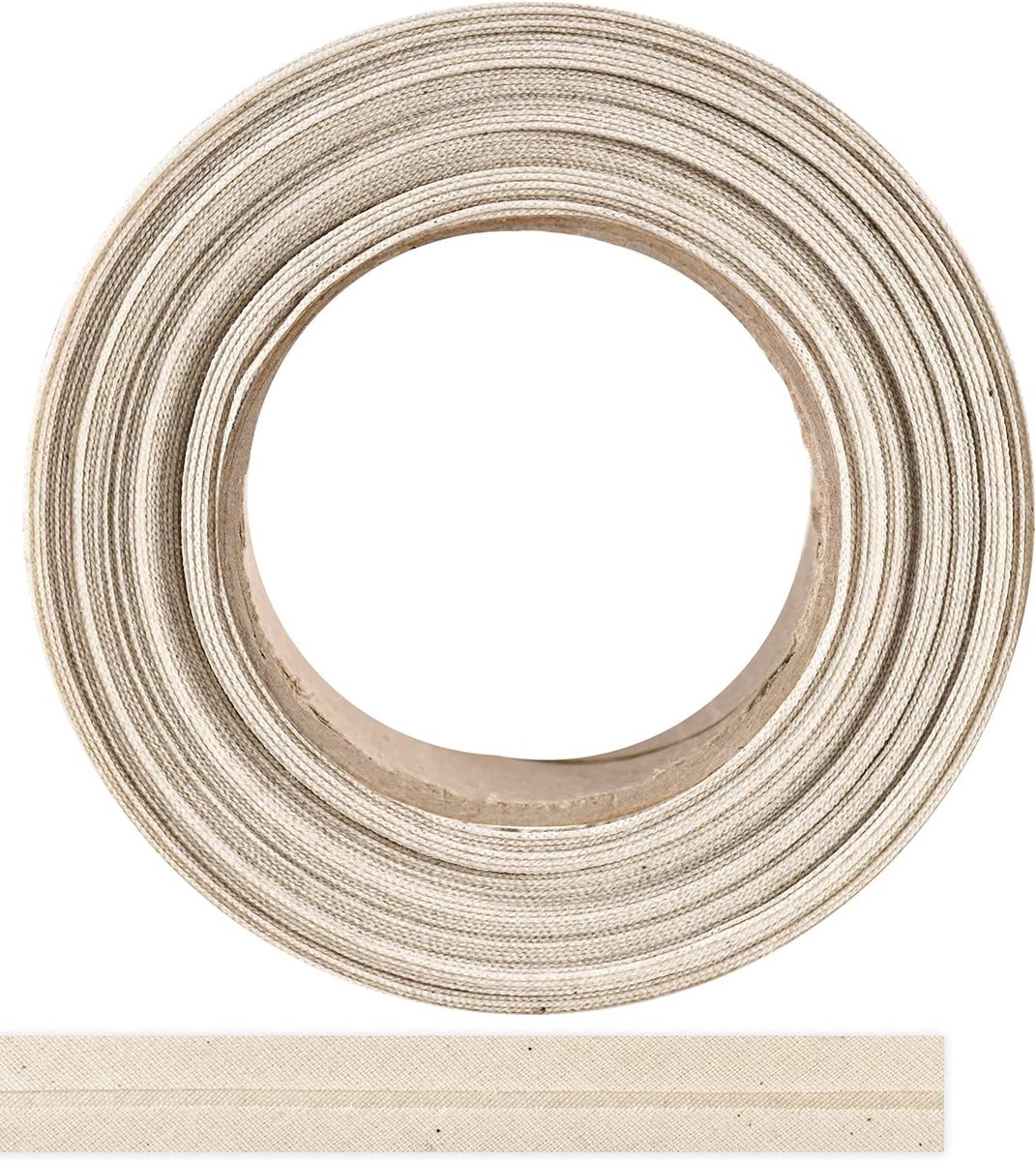 Biasband van 100% katoen, 10 m x 10 mm (gevouwen), hoogwaardige rand, katoenen band, biasband, ideaal voor doe-het-zelf naaien, in België gemaakt, op een rol (natuur)