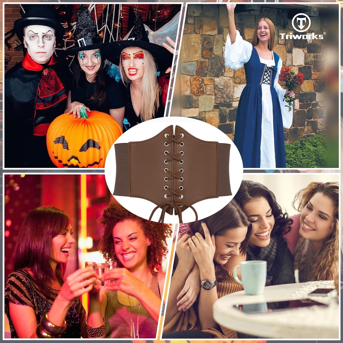 Dameskorset, riem, veterkorset, elastisch piratenkorset, brede band, wespenriem, taille, riem, vintage, Halloween, carnaval, cosplay kostuum