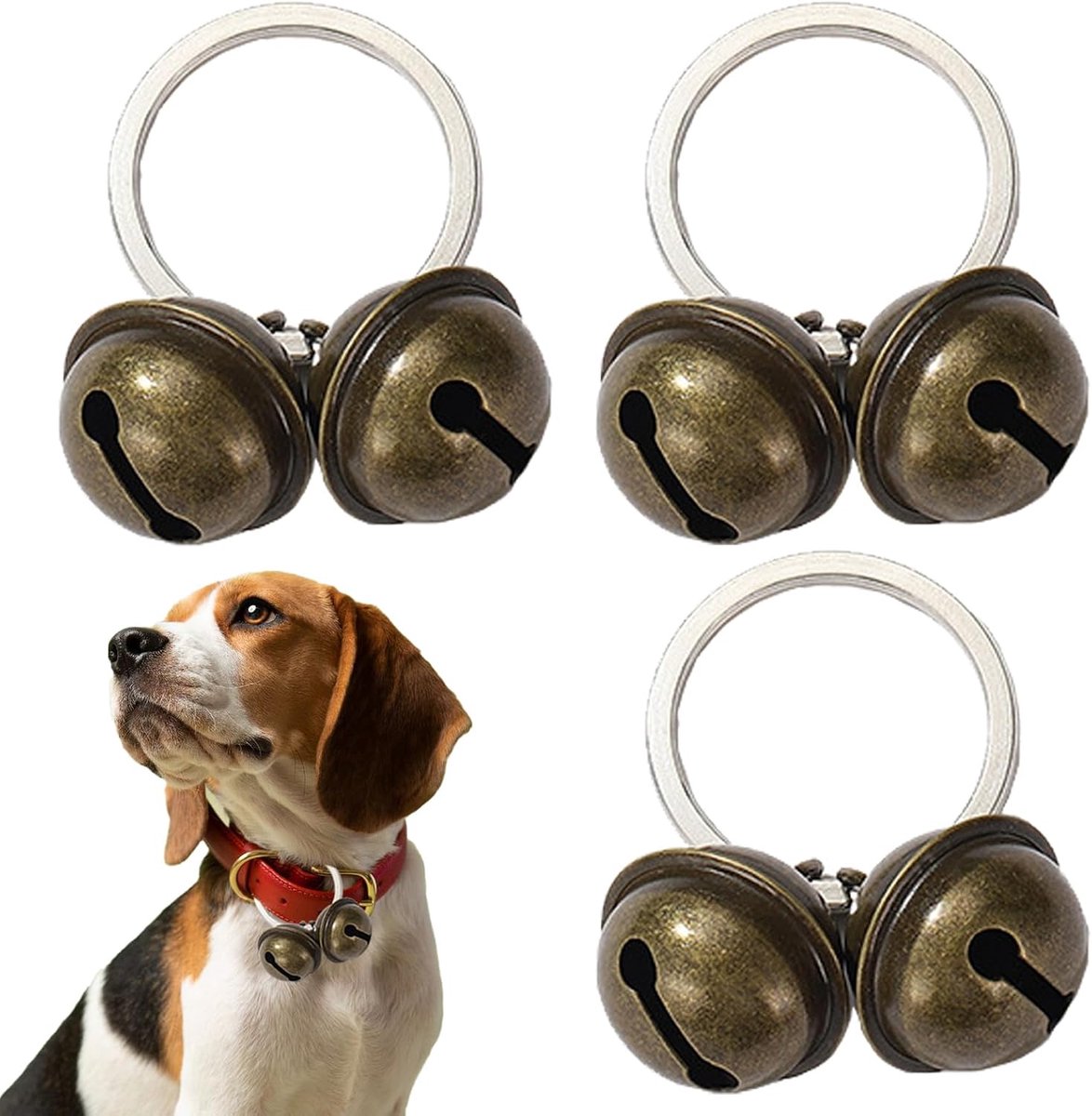 3 sets klokken, belletjes, luide katten, hondenbelletjes, huisdiertracker, klokken, hondenklokken, halsbandklokken, voor halsband, tracker, huisdieren, belletjes, hangers, klokken trainen