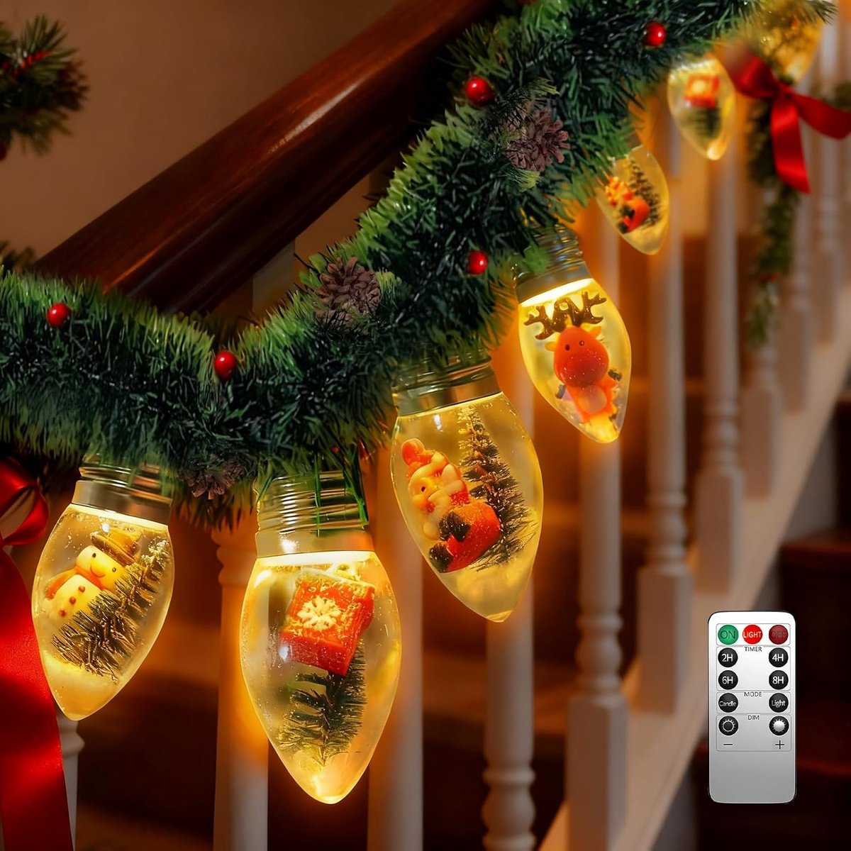 lichtketting 2,5 m slinger Kerstmis met rode bessen en dennenappels kerstverlichting lichtketting decoratie voor slaapkamer feest kamer verjaardag buiten tuin