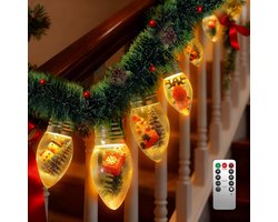 lichtketting 2,5 m slinger Kerstmis met rode bessen en dennenappels kerstverlichting lichtketting decoratie voor slaapkamer feest kamer verjaardag buiten tuin
