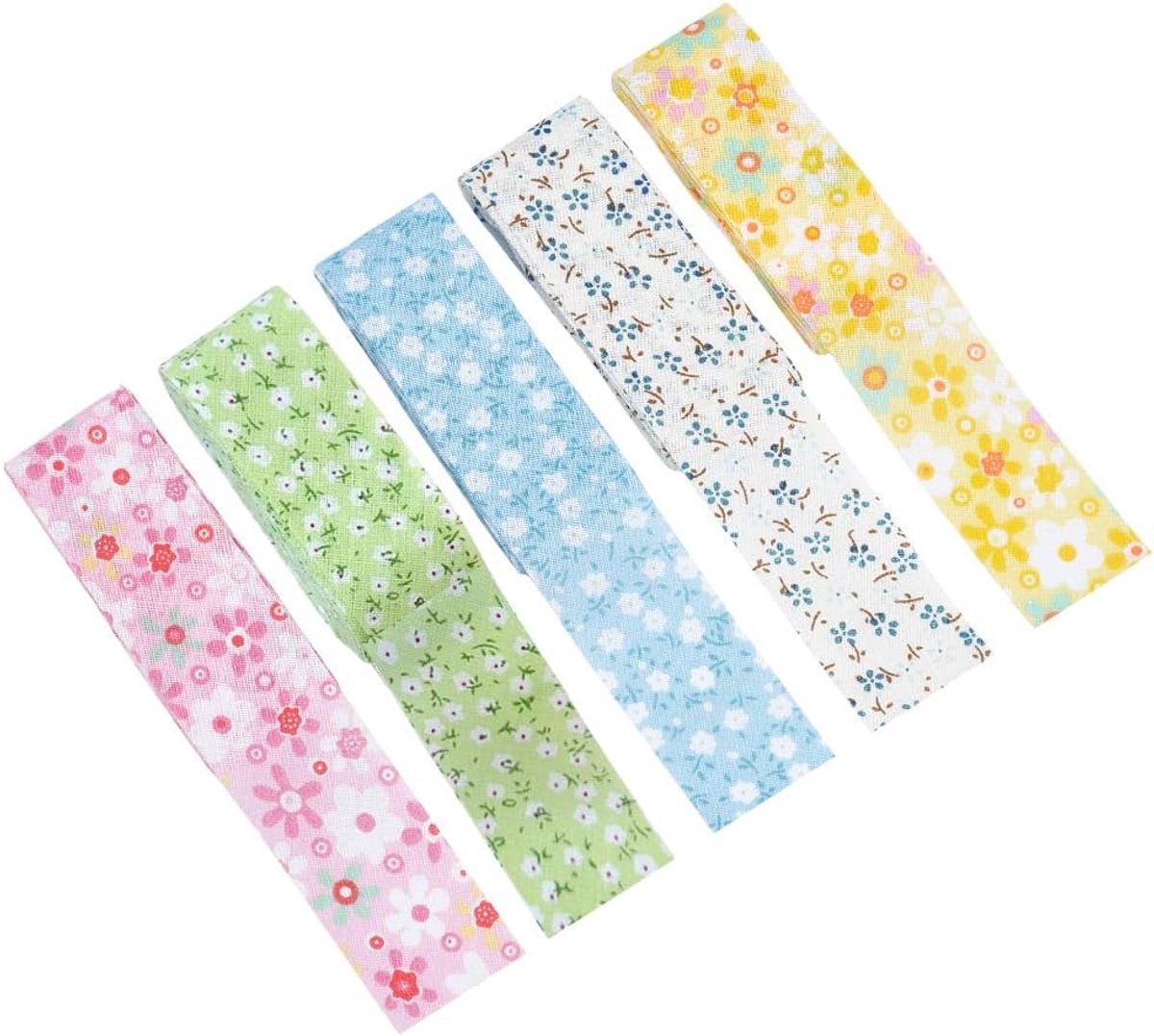 PandaHall 5 Kleuren Bloemen Gedrukt Bias Tape, 29mm Webbing Band Bloem Binding Lint voor DIY Kledingaccessoires Haar Bows, Home Decoraties, 12,5 m