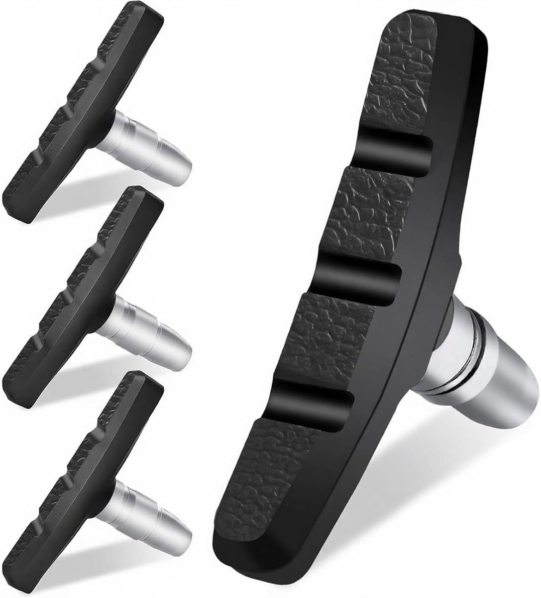 Remblok voor fiets, 4 stuks, dikke rubberen remblokken voor mountainbike, geluidsdempend, hoge hechting voor vochtige wegen, remblokken voor fiets, compatibel met V-brake, stad en