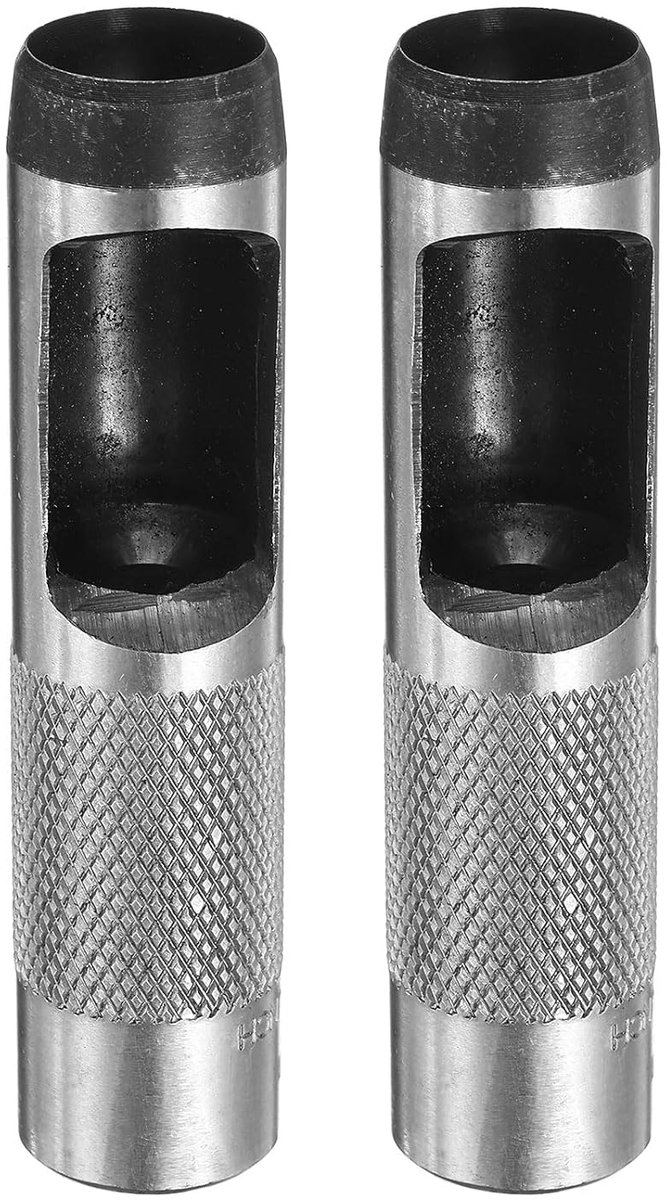 2 ponsen voor ronde gaten van leer, 19 mm gatenpons voor holle gaten van koolstofstaal, gereedschap voor het ponsen van ronde gaten voor riem/lederhandwerk