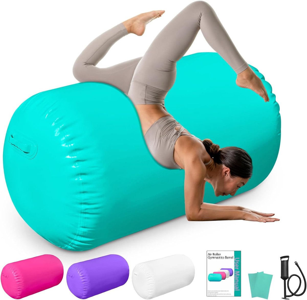 Roller Gymnastiek Vat Backhandspring Training Air Barrel Gymnastiek Roller voor Tumbling Cheerleading Training Yoga Gym met Handmatige Luchtpomp