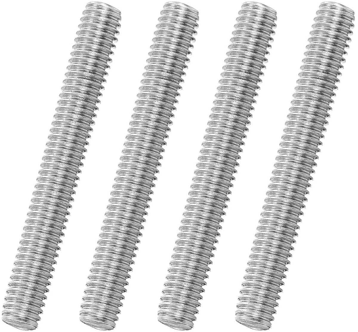 Set van 4 draadstangen M6 x 45 mm, compleet, schroeven van roestvrij staal 316 rechts voor meubelmontage, bevestiging, stap 1 mm