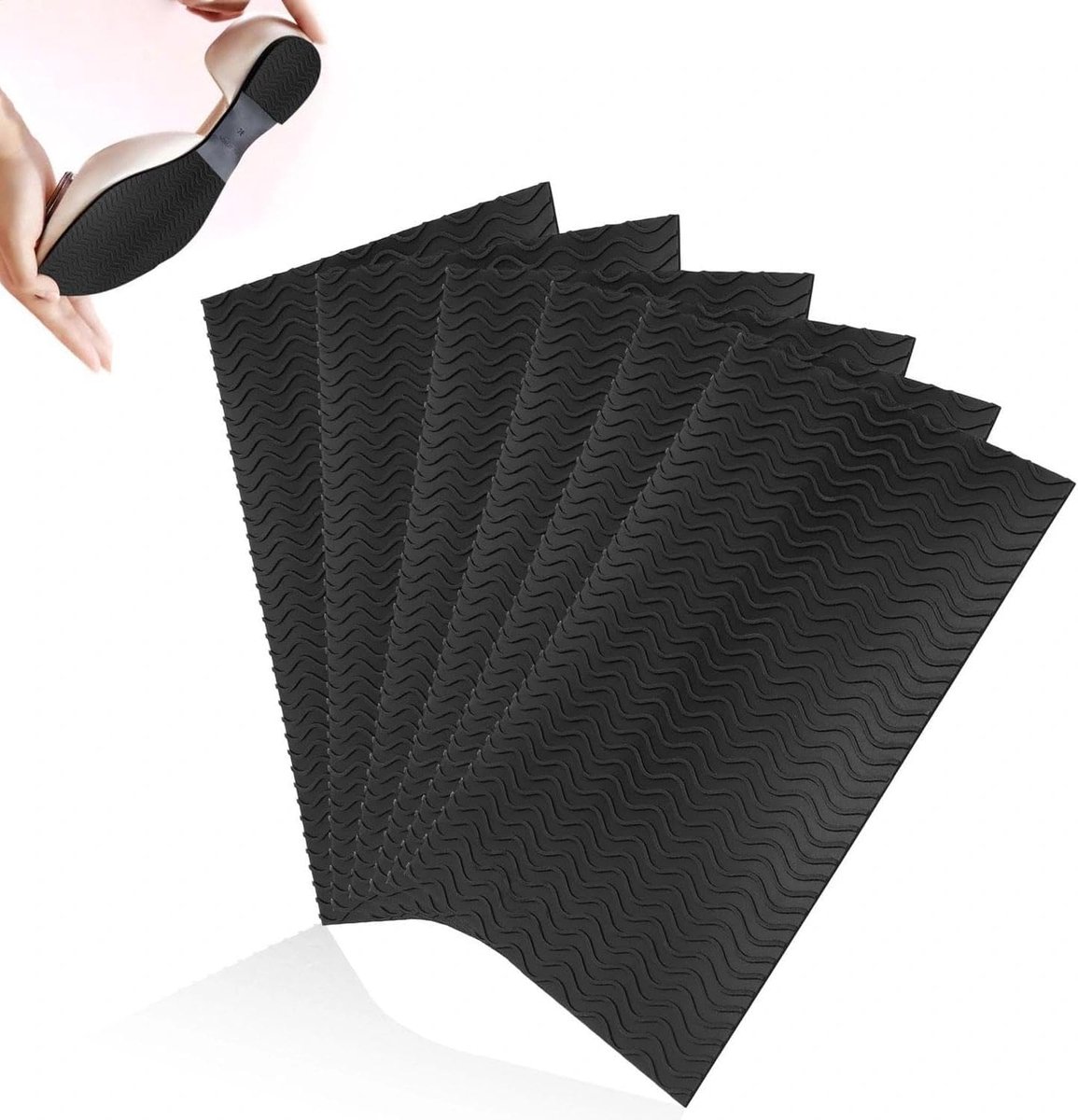 6 stuks antislipzool, reparatieset, schoenzolen beschermers, rubberen zolen om op te plakken, voor alle maten, antislip, geluidsreductie, comfortabele zolen