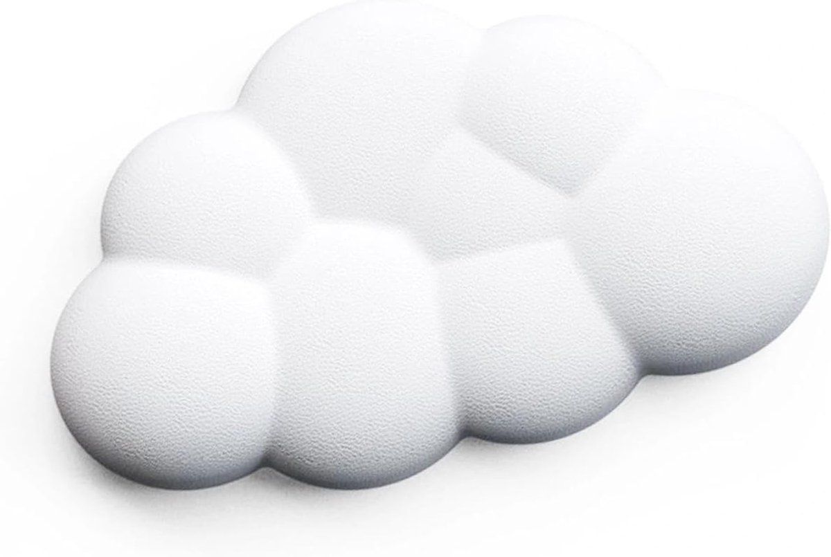 1 stuks polssteun voor muis, muis, wolk, polssteun, toetsenbordsteun, polssteun, antislip, polssteun voor muis, voor kantoor, laptop (wit)