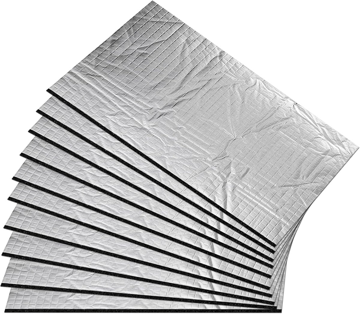 10 stuks 250 * 180 * 7mm Alubutyl platen isolatiemat, isolatie vuurvast waterdicht anti-dreunmat, zelfklevende isolatiemat voor geluidsisolatie en warmte-isolatie in woningen, kantoren en voertuigen