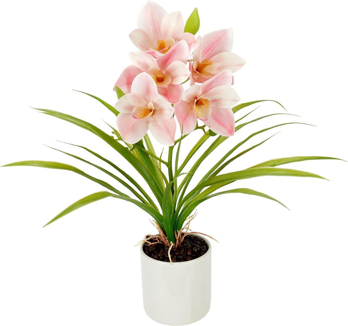 SnelShoppen - Kunstorchidee 40 cm in Pot - Phalaenopsis - Roze Silk Bloem - Real Touch - Ideaal voor Bruiloftdecoratie, Tafelstuk & Cadeau