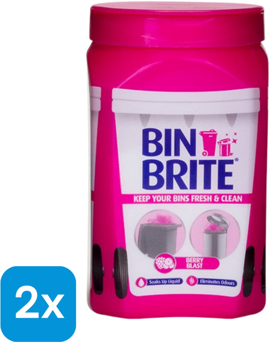 2x 500 gram Bin Brite vuilnisbak luchtverfrisser - Vuilnisbakpoeder - Frosty Blast
