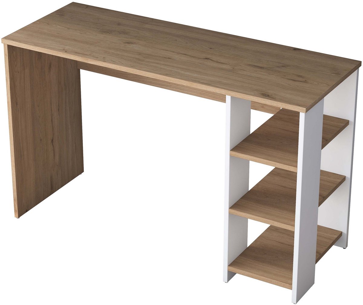 Asir - Bureau - Walnoot en Wit - 120 x 45 x 73,8 cm