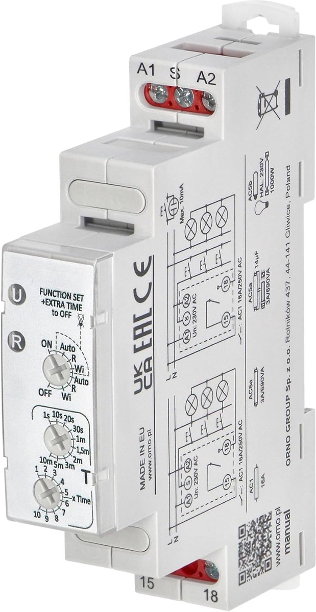 Tijdschakelaar lichttimer voor DIN 35mm rail - multifunctioneel - met 3 knoppen - SnelShoppen