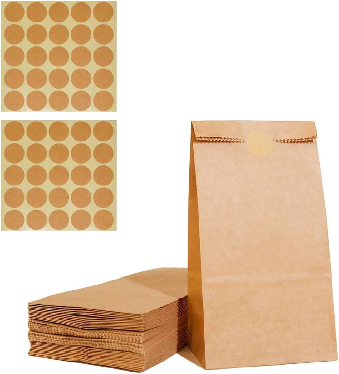 Kraftpapieren zakken 100 stuks - cadeauzakjes - stevig en milieuvriendelijk - perfect voor geschenken - SnelShoppen