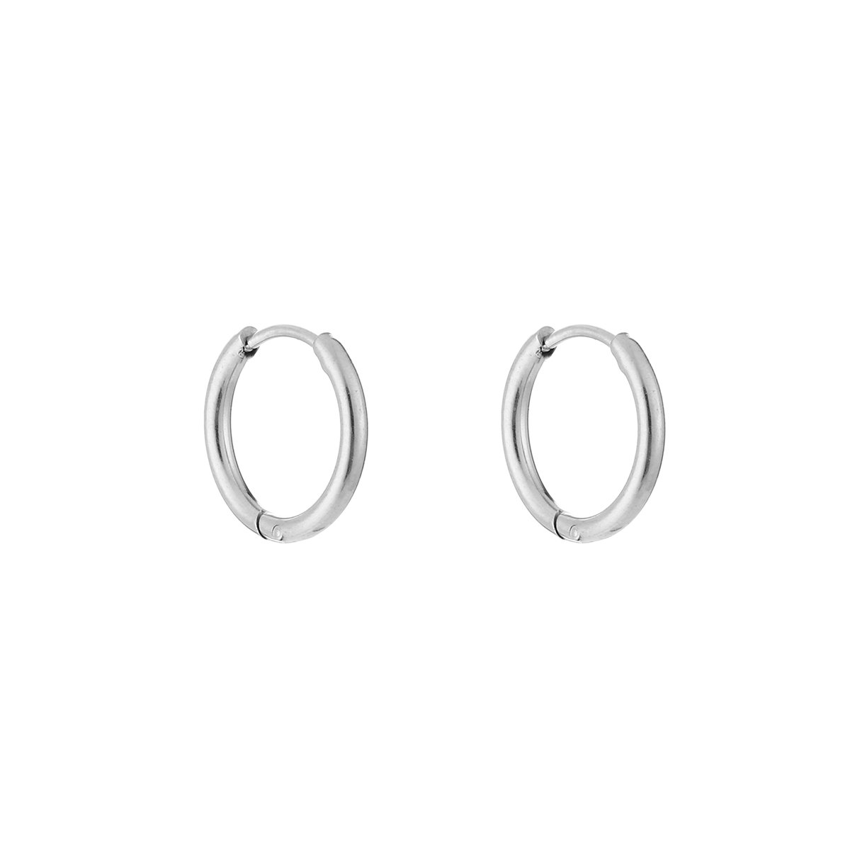 Classic Minimalist Huggie Hoops 10mm – Luxe Slanke Oorringen 1.6mm – RVS - Zilver
