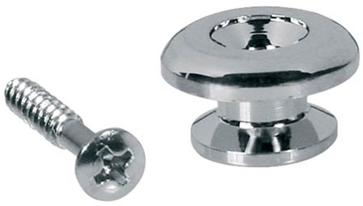 Boston EP-RR-N Kogelvormige Strap Buttons - 2-Pack, Metaal, Vernikkeld