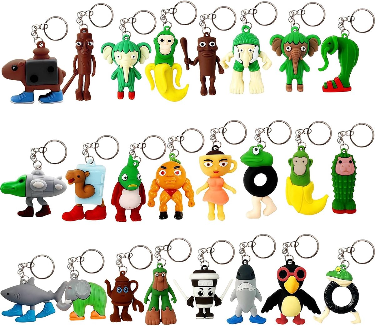 Sleutelhanger, 24 stuks Sleutelhanger, Italian Brainrot, Tung Tung Tung Tung Sahur, Tralalero Tralala, Bombardino Crocodilo, Kerstcadeaus
