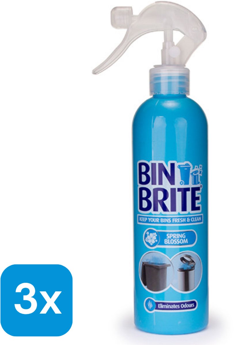 Bin Brite vuilnisbak verfrisser spray - Spring Blossom (3 stuks à 400 ml)