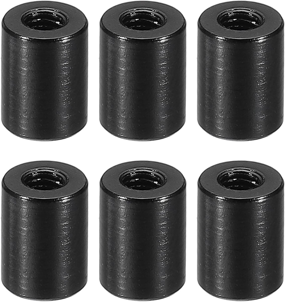 6 stks M3 Metalen Schroefdraad Afstandhouder Moeren, Ronde Aluminium Spacers Vrouwelijke Koppeling Schroeven, 1/8 "ID x 1/4" OD, Zwart 3x6x8mm