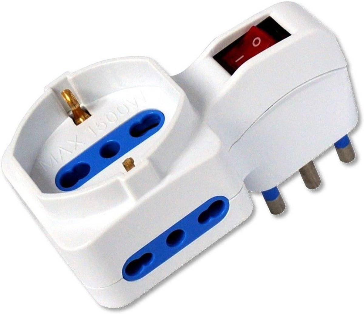 adapter met 2 x 10/16 A en 1 x 10/16 A en Schuko Sockets en 16 A PLUG – Power Plug ADAPTERS (102 g)