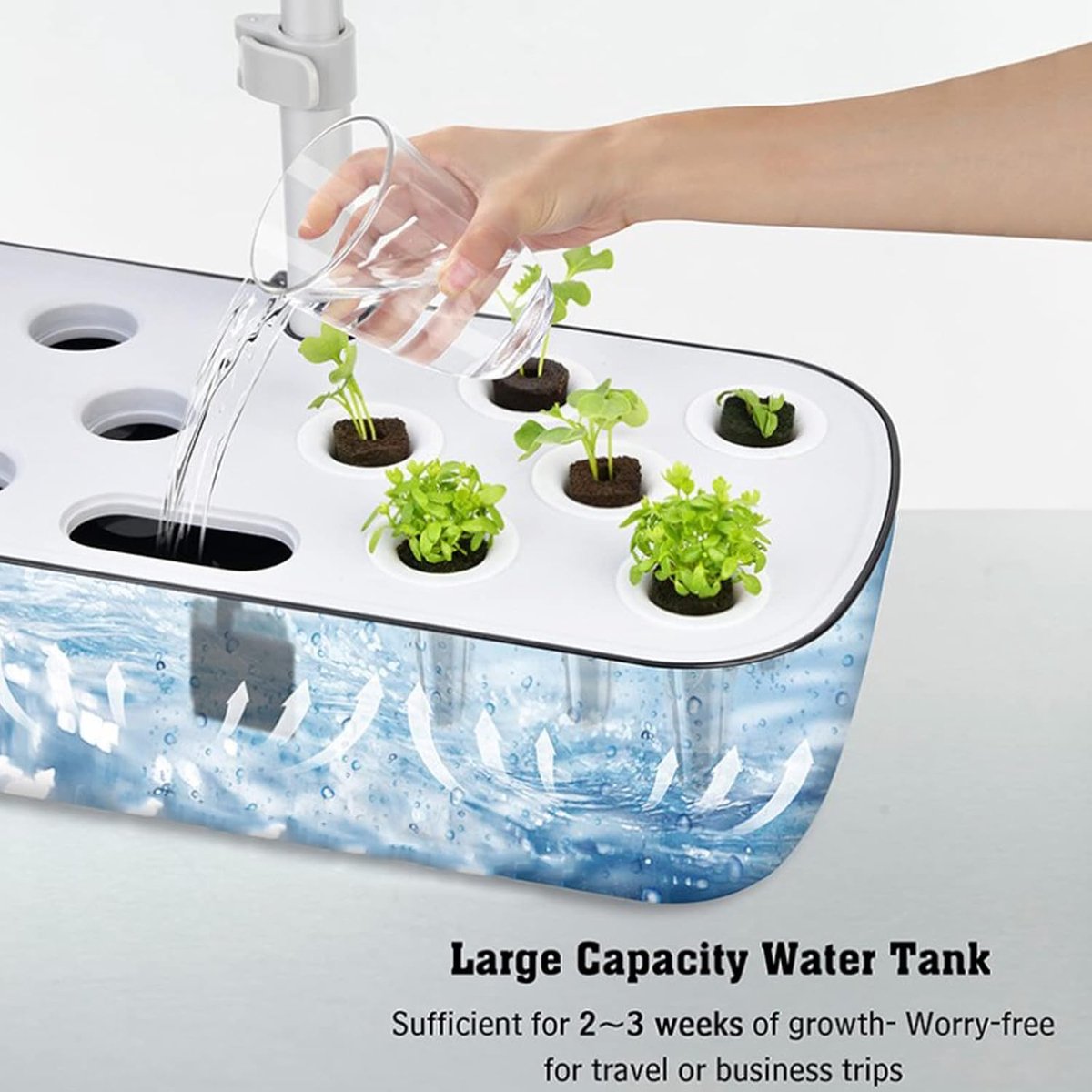 Hydrocultuur kweeksysteem voor binnen, met 12 pads, mini-broeikas voor binnen, met verstelbare hoogte, led, kweeklicht, binnentuin, plantenkweekstation, zwart