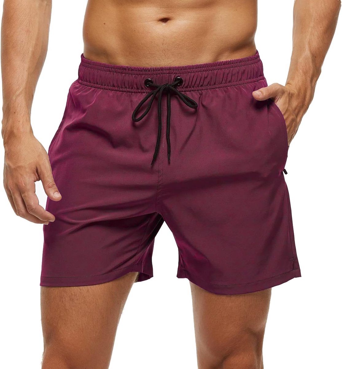 Shorts met ritszakken surfen rekbare strandshorts ademende mesh voering sneldrogend