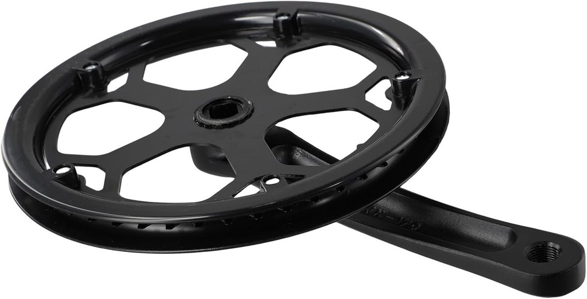 gat fiets crankstel set, 152MM lengte, 40T/48T/52T kettingblad, zwarte kleur (48T)