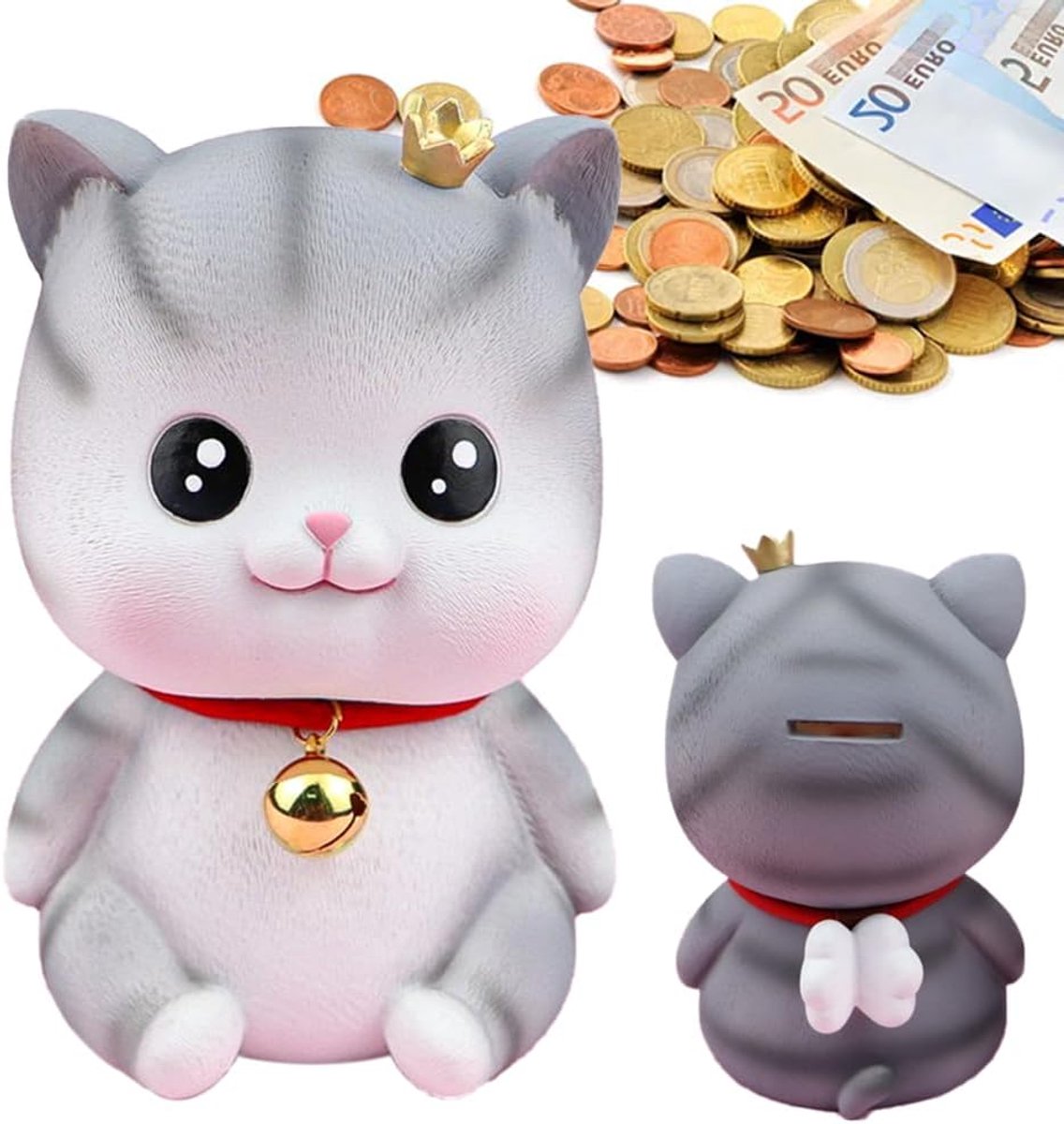 Spaarpot voor kinderen, katten, onbreekbare spaarpot in kattenvorm, munten, spaarpot, jongens en meisjes, super schattig spaarpot, geschikt voor verjaardagen, Kerstmis, babyshowers