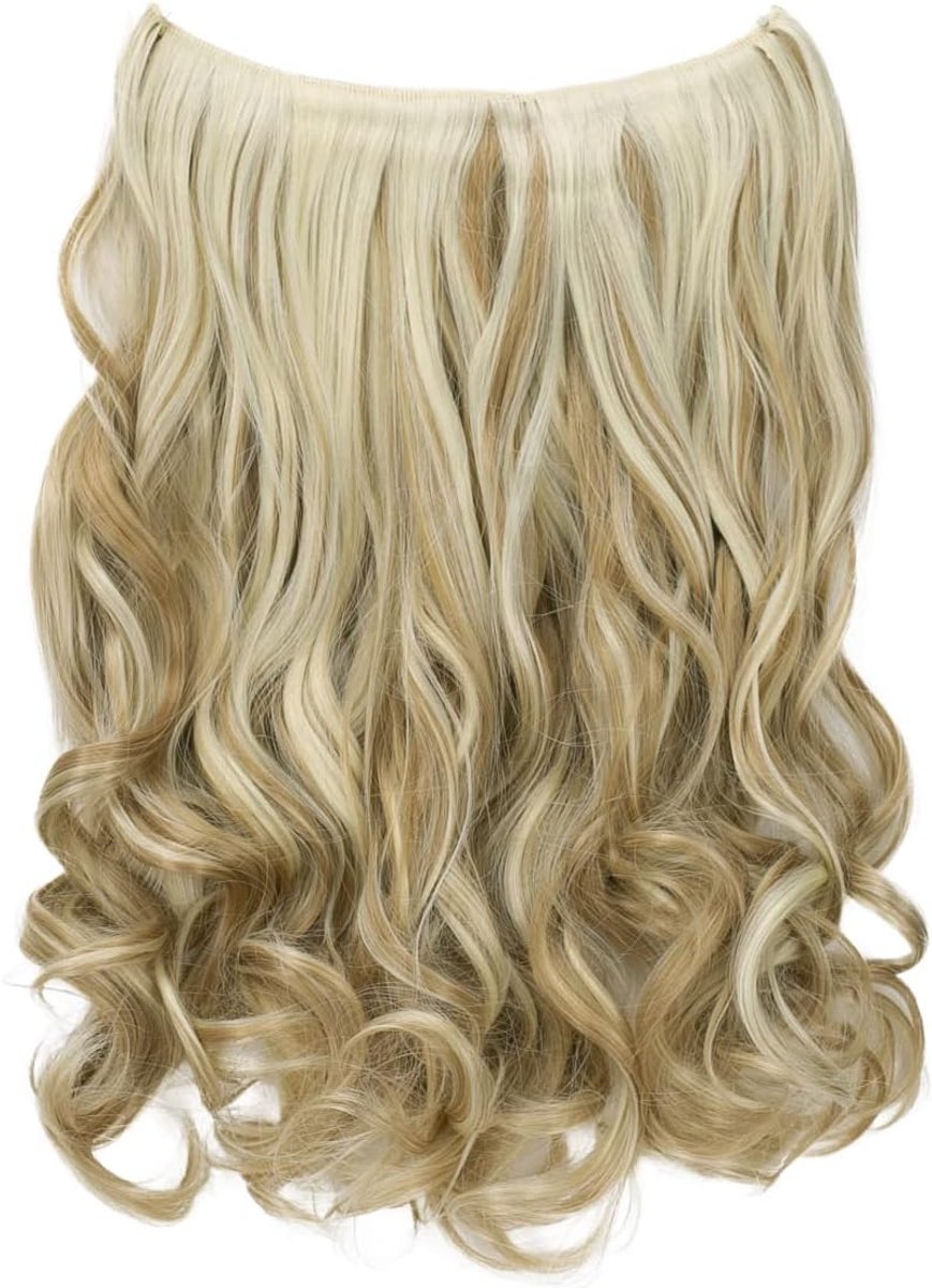 1 Inslag Extension Met Elastische Band Haarextensies Extension Haarstukje Golvend Blond Mix E107-1