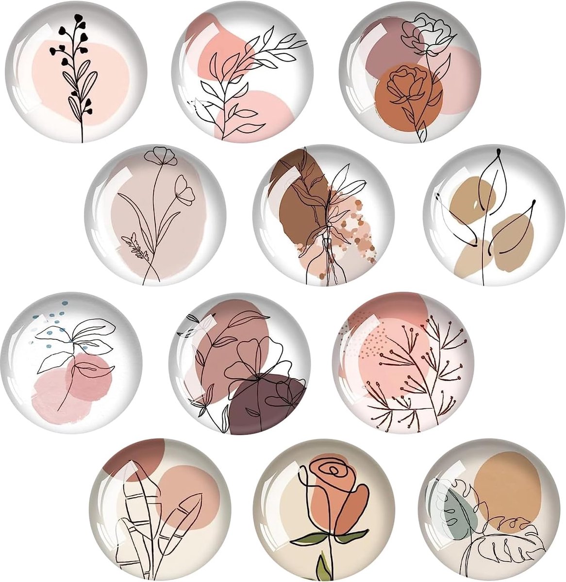 Magneten kunst koelkast magneten, bloempatroon, schattige decoratieve glazen cabochon zelfklevende magneten, voor magneetbord, keuken, koelkast, kantoor, kinderen en volwassenen cadeau