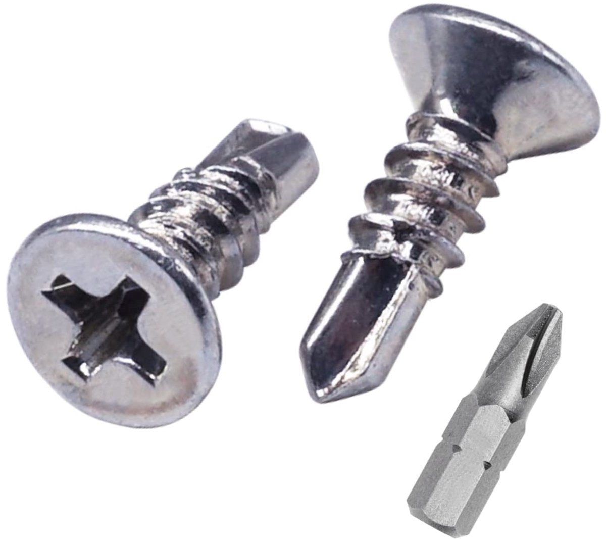 (200 stuks) DIN 7504 P verzinkt staal 3,5 x 13 mm zelfborende schroeven voor metaal, plaatschroef, verzonken kop