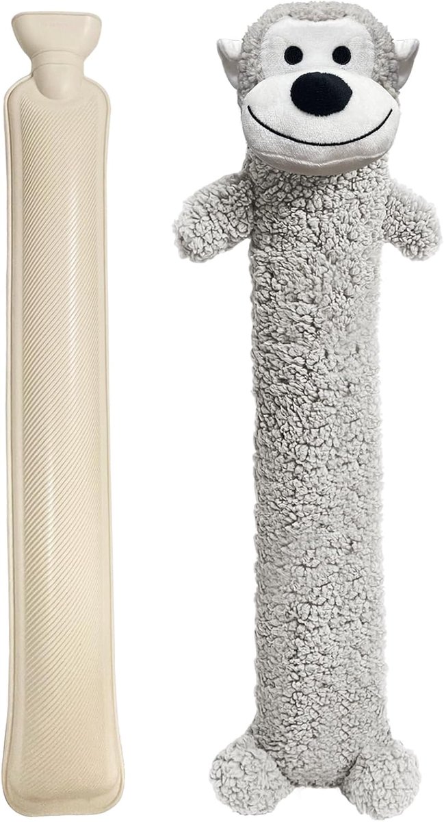 2L Lange Warmwaterfles, 80 x 15cm Grote Rubberen Warmwaterflessen, Aap Warmwaterkruik, Hot Water Fles Voor Pijnverlichting Voor De Rug, Nek En Schouders