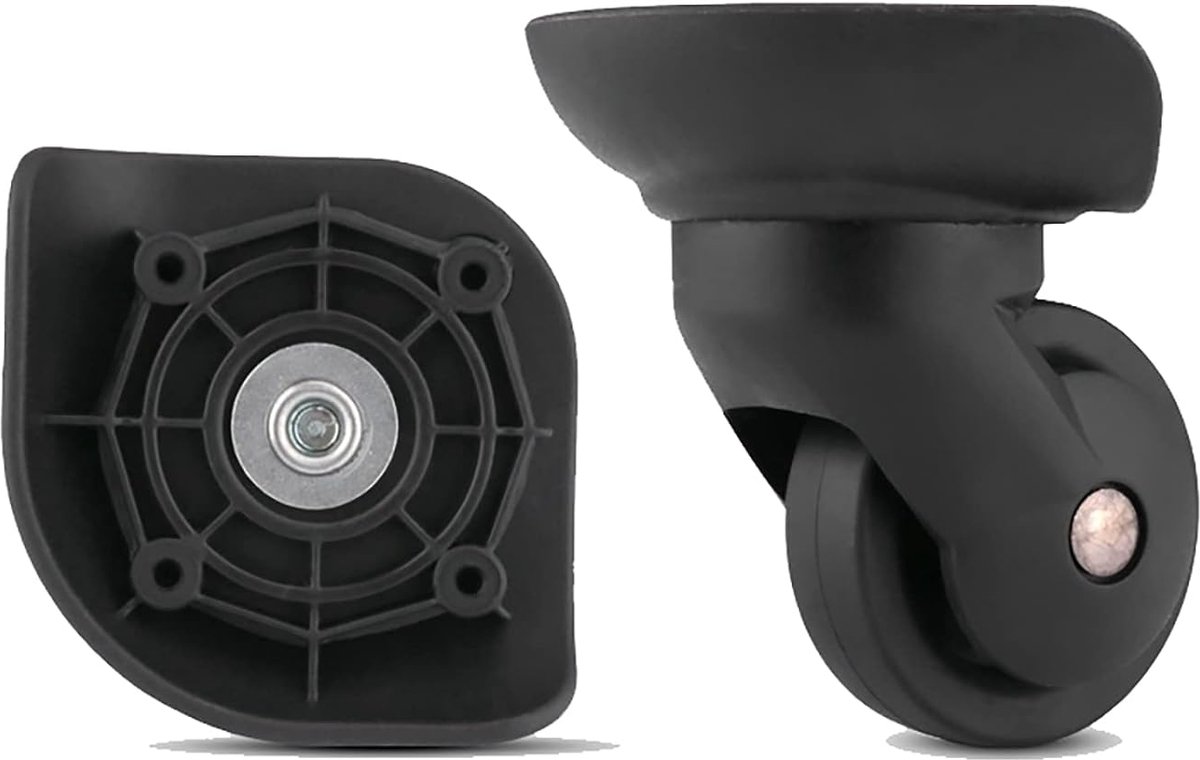 1 paar reservewielen voor koffer koffer koffer reservewielen met 4 schroefgaten, V293 zwart, W293