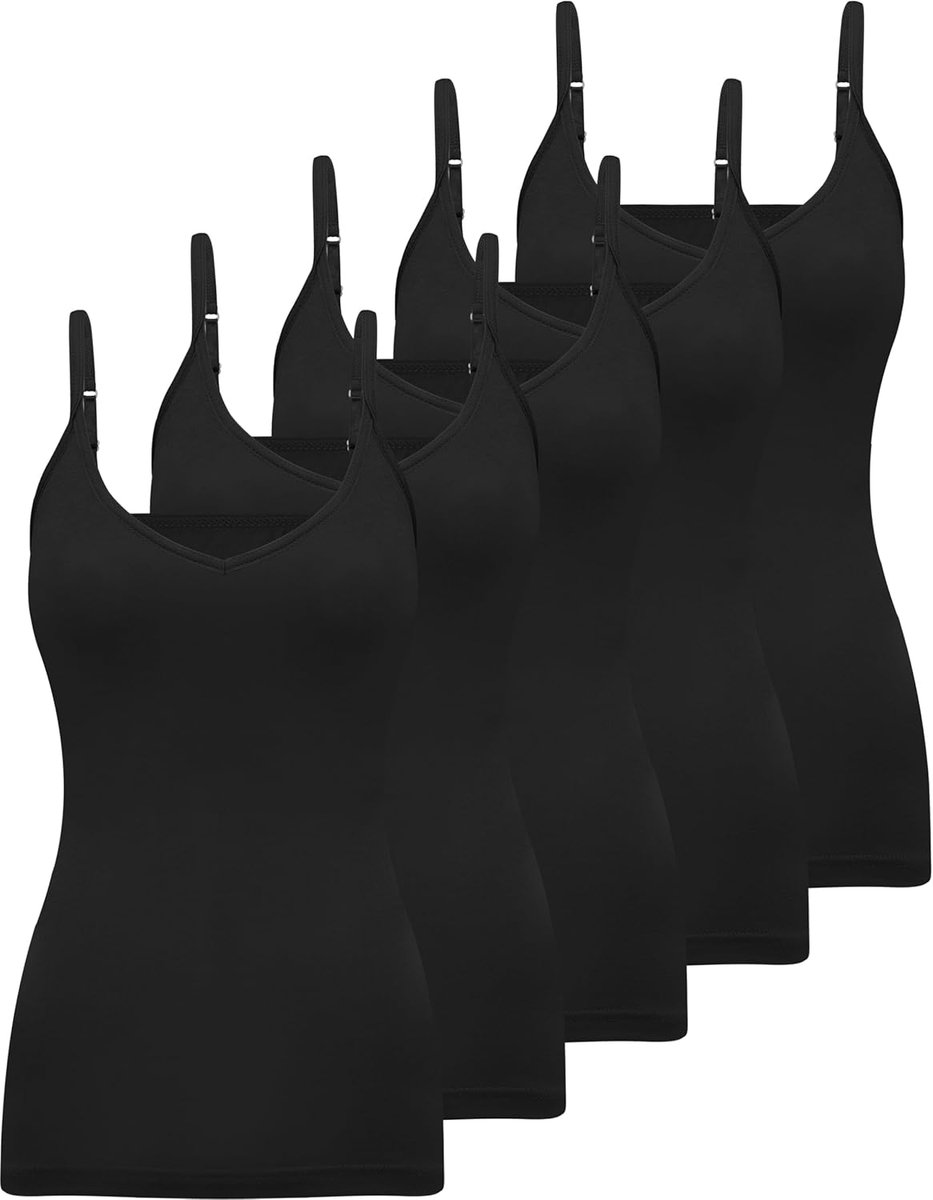 5 stuks V-hals hemdje tops voor vrouwen spaghettibandjes tank top dames hemdje ondershirt slanke getailleerde hemdjes