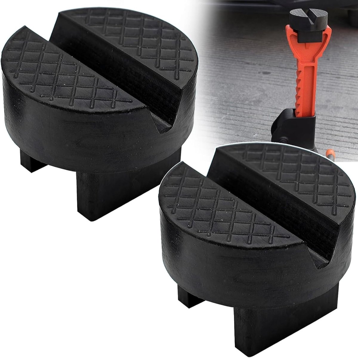 buffer krik, universele standaard, pads hefbrug, accu-autobescherming, autokrik, rubber adapter compatibel