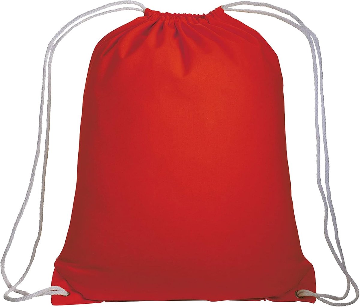 Gymtas, rugzak, katoen, met treksluiting, van duurzame stof, voor fitnessstudio, Rood, Eén maat